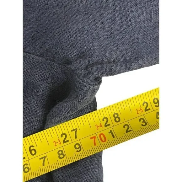 Zara Womens Oversized Linen Shirt Top XL Ink Blue Button Up 4043/057 NWT